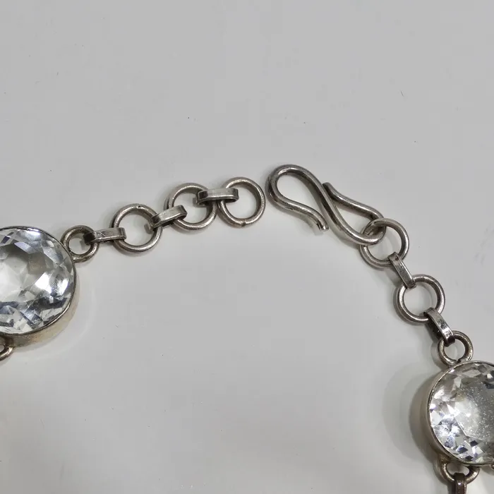 1990s Silver Crystal Necklace Vintage by Misty Necklaces