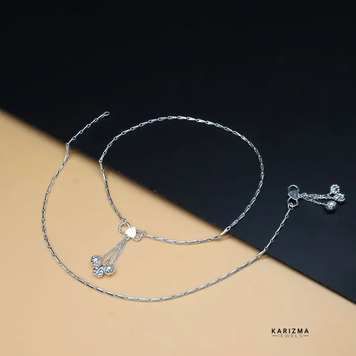 925 Sterling Silver Indian women Modern Anklets Bracelet Pair 103 Karizma Jewels Bracelets 925 Sterling Silver Indian women Modern Anklets Bracelet Pair 103 Karizma Jewels Bracelets