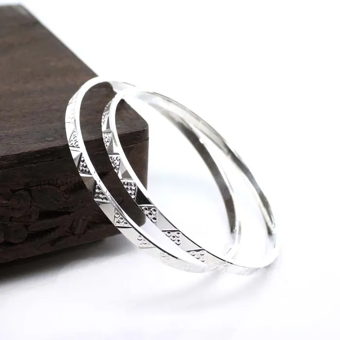 990 Sterling Silver Women Bangles Bracelet KanganPair Karizma Jewels Bracelets
