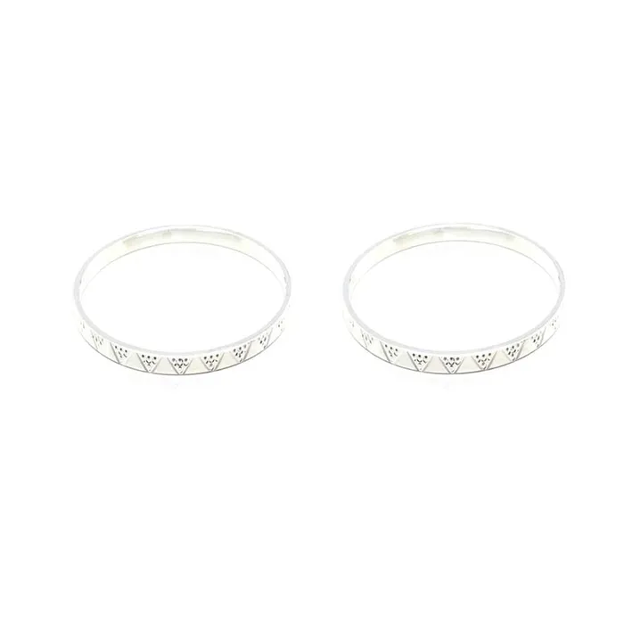 990 Sterling Silver Women Bangles Bracelet KanganPair Karizma Jewels Bracelets