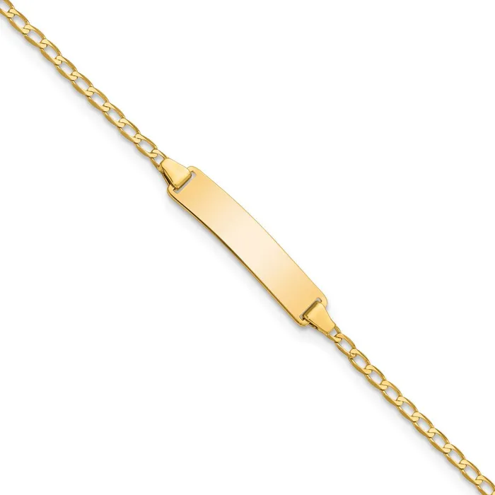 Bracelets 14k Flat Curb Link ID BraceletWBCBID1026 WB Choice Jewelry