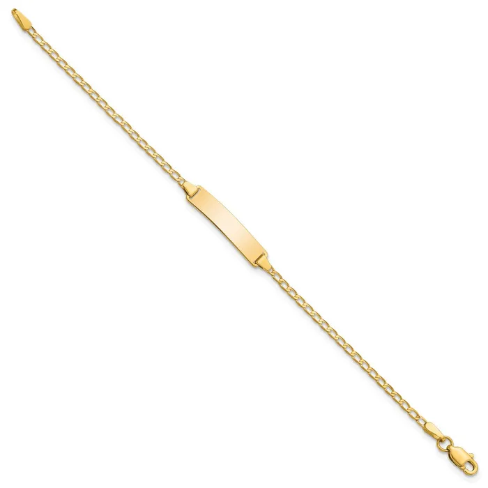 Bracelets 14k Flat Curb Link ID BraceletWBCBID1026 WB Choice Jewelry Bracelets 14k Flat Curb Link ID BraceletWBCBID1026 WB Choice Jewelry