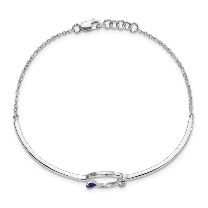 Bracelets 14k White Diamond and Blue Sapphire Circle 7in w5in ext BraceletWBCBM6886SA009WA WB Choice Jewelry Bracelets 14k White Diamond and Blue Sapphire Circle 7in w5in ext BraceletWBCBM6886SA009WA WB Choice Jewelry