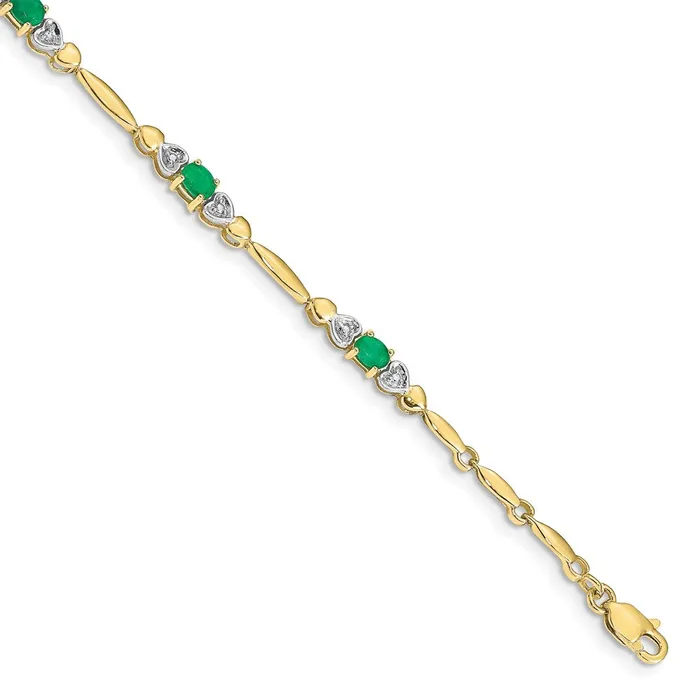 Bracelets WB Choice Jewelry 10k Diamond and Emerald BraceletWBCBM4479EM0011YA Bracelets WB Choice Jewelry 10k Diamond and Emerald BraceletWBCBM4479EM0011YA