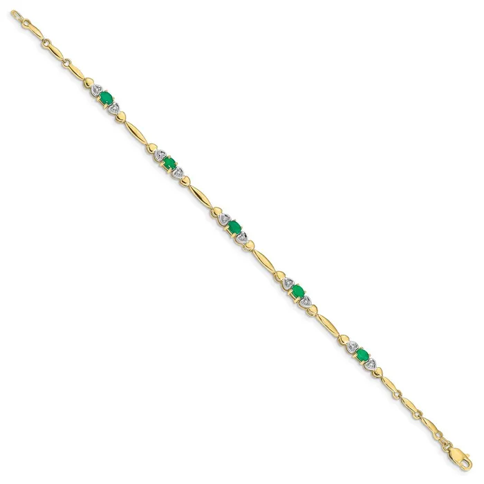 Bracelets WB Choice Jewelry 10k Diamond and Emerald BraceletWBCBM4479EM0011YA Bracelets WB Choice Jewelry 10k Diamond and Emerald BraceletWBCBM4479EM0011YA