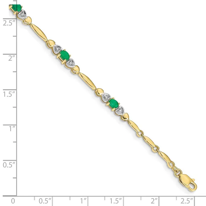 Bracelets WB Choice Jewelry 10k Diamond and Emerald BraceletWBCBM4479EM0011YA Bracelets WB Choice Jewelry 10k Diamond and Emerald BraceletWBCBM4479EM0011YA