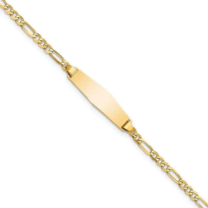 Bracelets WB Choice Jewelry 14k Soft Diamond Shape Figaro Link ID BraceletWBCFIG060IDC8 Bracelets WB Choice Jewelry 14k Soft Diamond Shape Figaro Link ID BraceletWBCFIG060IDC8