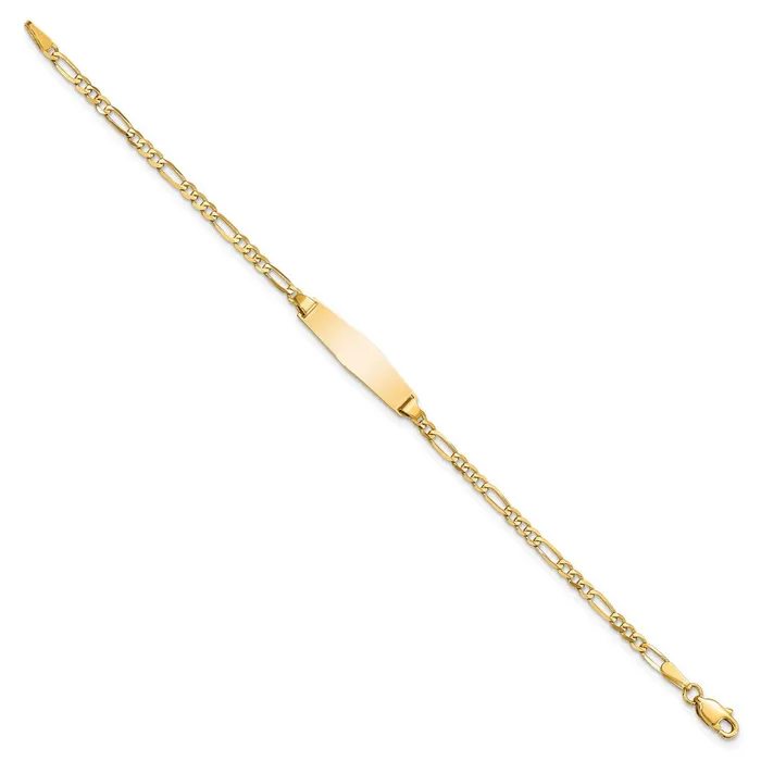 Bracelets WB Choice Jewelry 14k Soft Diamond Shape Figaro Link ID BraceletWBCFIG060IDC8 Bracelets WB Choice Jewelry 14k Soft Diamond Shape Figaro Link ID BraceletWBCFIG060IDC8