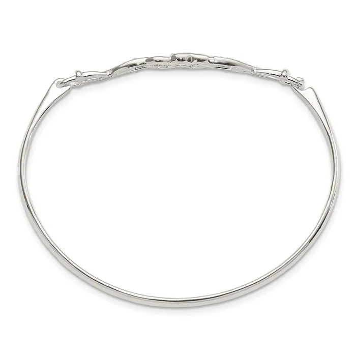Bracelets WB Choice Jewelry Sterling Silver CZ Hearts Bangle BraceletWBCQB1140 Bracelets WB Choice Jewelry Sterling Silver CZ Hearts Bangle BraceletWBCQB1140