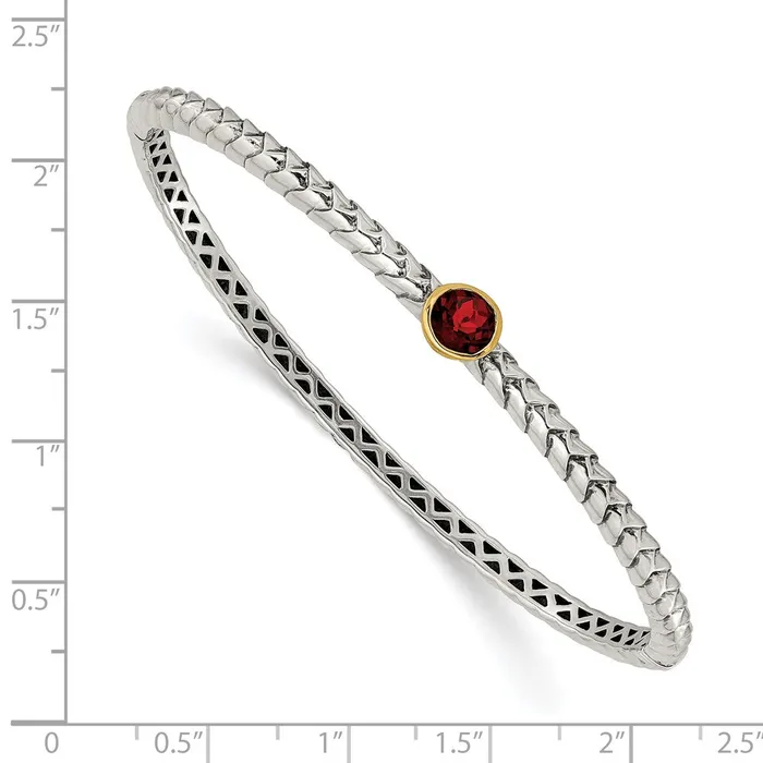 Bracelets WB Choice Jewelry Sterling Silver w14k 6mm Garnet Bangle BraceletWBCQTC140 Bracelets WB Choice Jewelry Sterling Silver w14k 6mm Garnet Bangle BraceletWBCQTC140