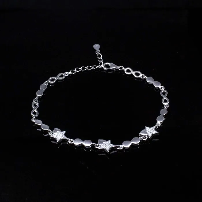CZ 925 Sterling Silver Bracelet for Girls in platinum finish Karizma Jewels Bracelets CZ 925 Sterling Silver Bracelet for Girls in platinum finish Karizma Jewels Bracelets