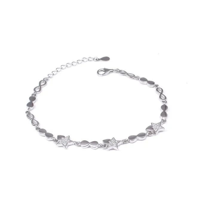 CZ 925 Sterling Silver Bracelet for Girls in platinum finish Karizma Jewels Bracelets