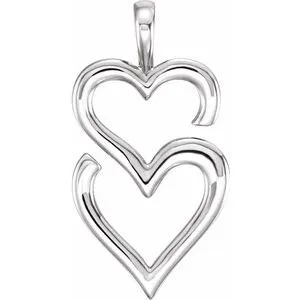 Necklaces 14K White Double Heart Pendant 86329101PSTWBC WB Choice Jewelry Necklaces 14K White Double Heart Pendant 86329101PSTWBC WB Choice Jewelry