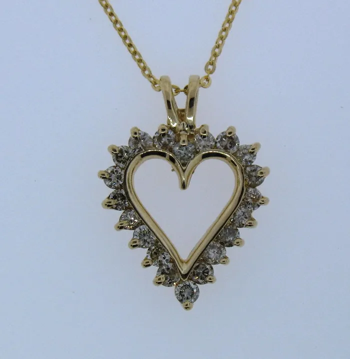 Necklaces FULLERS PURCHASE FROM PUBLIC 14K 12Cttw Diamond Heart Pendant