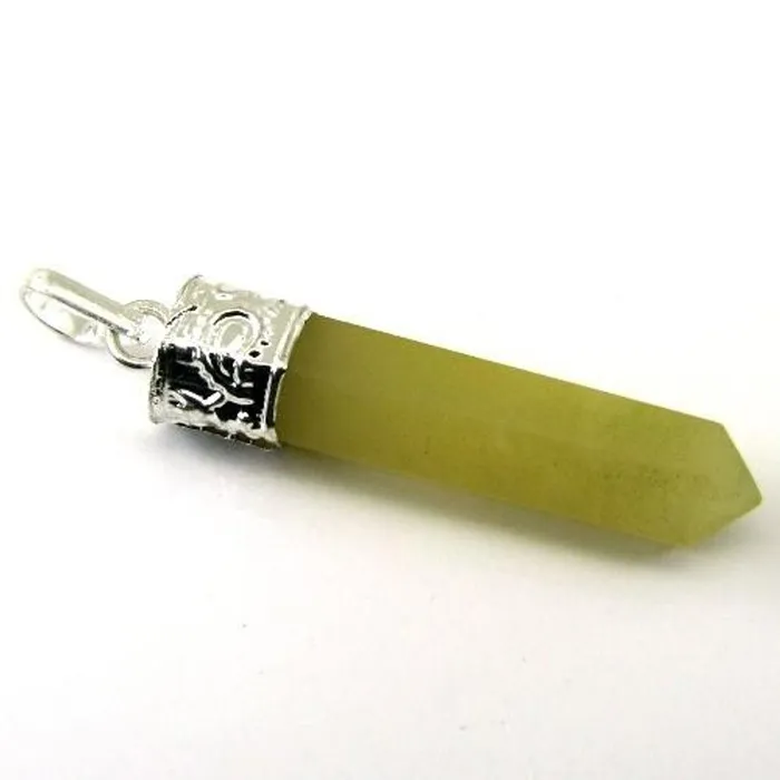 Necklaces Karizma Jewels 25Ct Natural Yellow Jade Gemstone Healing Point Pencil Pendant