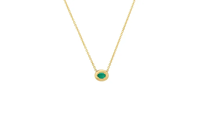 Necklaces Oval Emerald Cloud Necklace Shylee Rose Jewelry