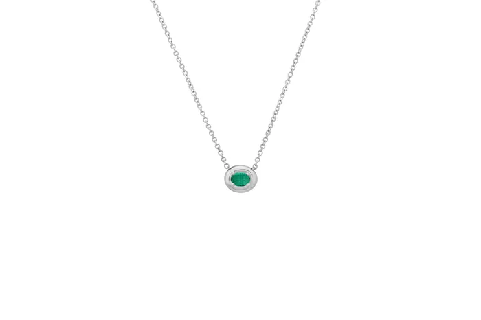 Necklaces Oval Emerald Cloud Necklace Shylee Rose Jewelry