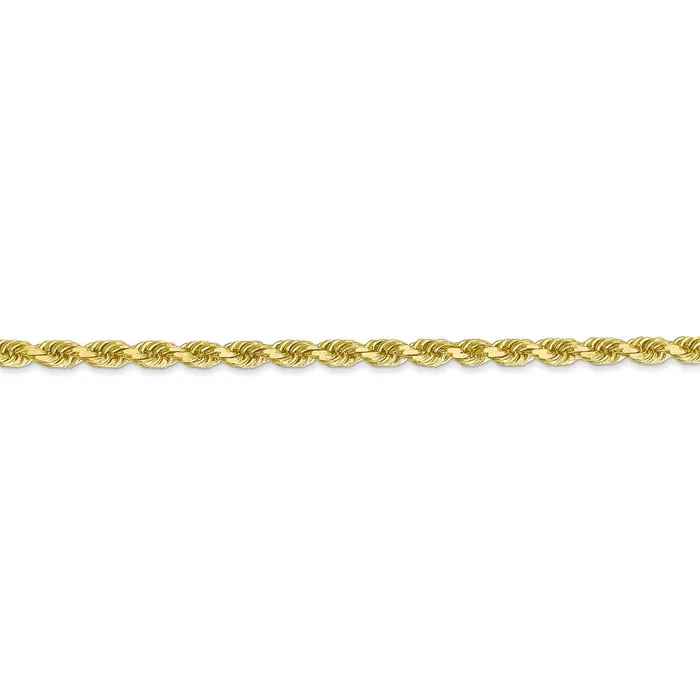 Necklaces WB Choice Jewelry 10k 3mm Diamondcut Rope ChainWBC10K0239 Necklaces WB Choice Jewelry 10k 3mm Diamondcut Rope ChainWBC10K0239