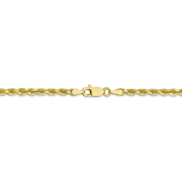 Necklaces WB Choice Jewelry 10k 3mm Diamondcut Rope ChainWBC10K0239 Necklaces WB Choice Jewelry 10k 3mm Diamondcut Rope ChainWBC10K0239