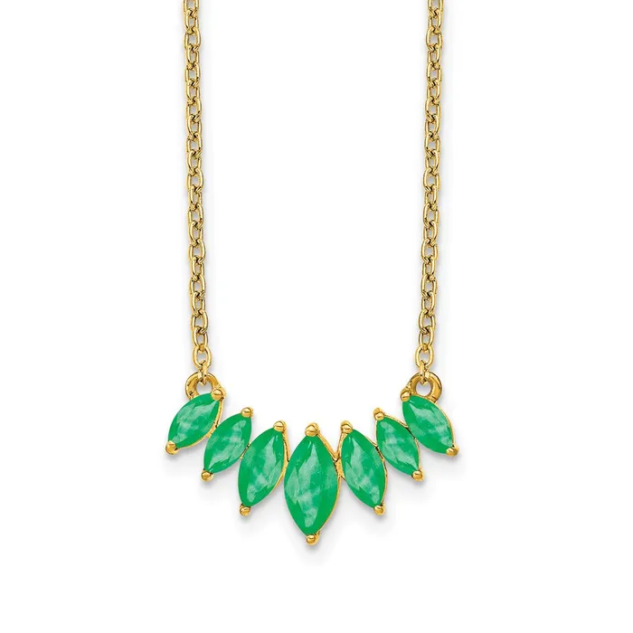 Necklaces WB Choice Jewelry 14k Marquise Emerald 18 inch NecklaceWBCPM7179EMY Necklaces WB Choice Jewelry 14k Marquise Emerald 18 inch NecklaceWBCPM7179EMY