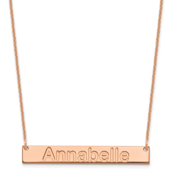 Necklaces WB Choice Jewelry 14K Rose Gold Medium Polished Arial Rounded Bar NecklaceWBCXNA1236R Necklaces WB Choice Jewelry 14K Rose Gold Medium Polished Arial Rounded Bar NecklaceWBCXNA1236R