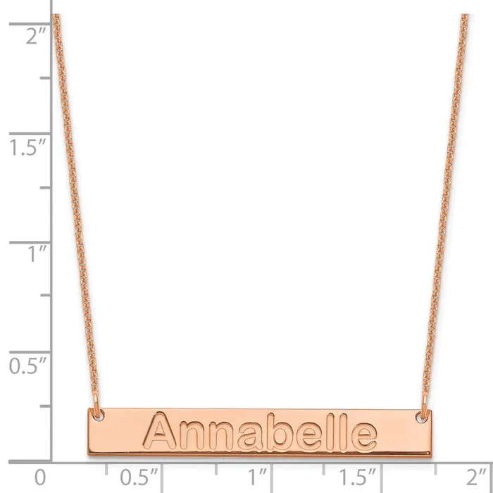 Necklaces WB Choice Jewelry 14K Rose Gold Medium Polished Arial Rounded Bar NecklaceWBCXNA1236R Necklaces WB Choice Jewelry 14K Rose Gold Medium Polished Arial Rounded Bar NecklaceWBCXNA1236R