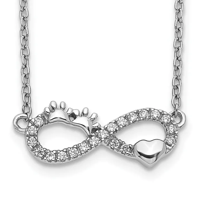 Necklaces WB Choice Jewelry 14k White Gold Diamond Infinity PawprintHeart 18 inch NecklaceWBCPM3763010WA Necklaces WB Choice Jewelry 14k White Gold Diamond Infinity PawprintHeart 18 inch NecklaceWBCPM3763010WA