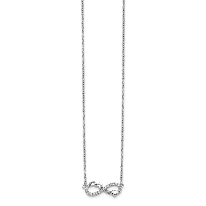 Necklaces WB Choice Jewelry 14k White Gold Diamond Infinity PawprintHeart 18 inch NecklaceWBCPM3763010WA Necklaces WB Choice Jewelry 14k White Gold Diamond Infinity PawprintHeart 18 inch NecklaceWBCPM3763010WA