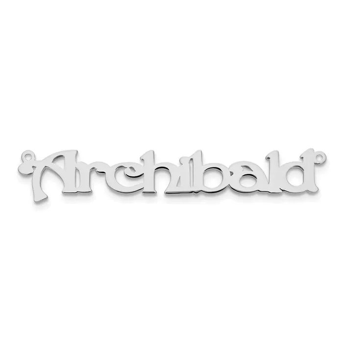 Necklaces WB Choice Jewelry 14K White Gold Polished Bouquet Font Name PlateWBCXNA938W Necklaces WB Choice Jewelry 14K White Gold Polished Bouquet Font Name PlateWBCXNA938W