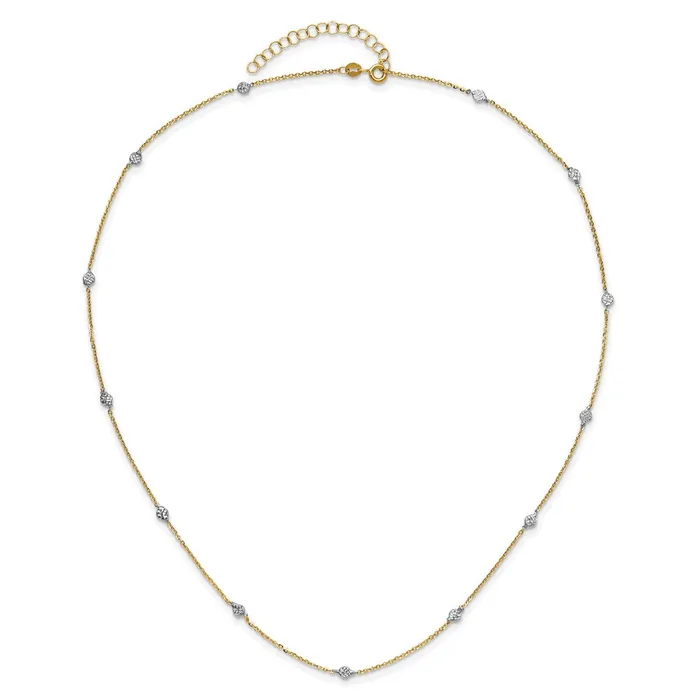 Necklaces WB Choice Jewelry 14K White Rhodium Polished DC w2 in ext NecklaceWBCSF262918 Necklaces WB Choice Jewelry 14K White Rhodium Polished DC w2 in ext NecklaceWBCSF262918