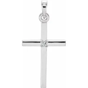 Necklaces WB Choice Jewelry Platinum 2265x114 mm Aquamarine Cross PendantR423266020PSTWBC