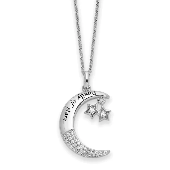 Necklaces WB Choice Jewelry Sterling Silver CZ Antiqued Family Of Stars 18in NecklaceWBCQSX713 Necklaces WB Choice Jewelry Sterling Silver CZ Antiqued Family Of Stars 18in NecklaceWBCQSX713