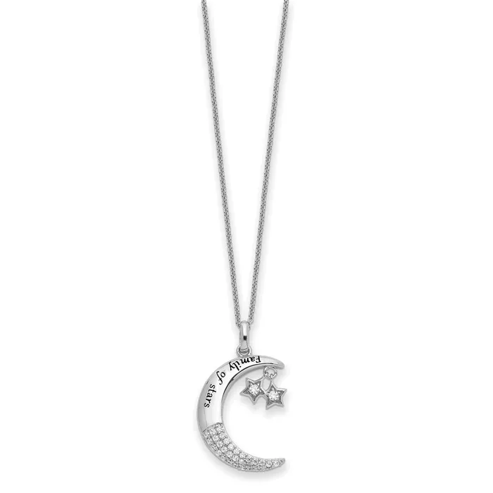 Necklaces WB Choice Jewelry Sterling Silver CZ Antiqued Family Of Stars 18in NecklaceWBCQSX713 Necklaces WB Choice Jewelry Sterling Silver CZ Antiqued Family Of Stars 18in NecklaceWBCQSX713