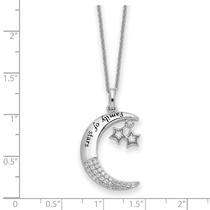 Necklaces WB Choice Jewelry Sterling Silver CZ Antiqued Family Of Stars 18in NecklaceWBCQSX713 Necklaces WB Choice Jewelry Sterling Silver CZ Antiqued Family Of Stars 18in NecklaceWBCQSX713