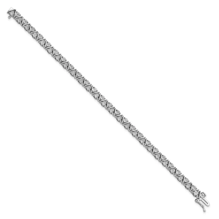 Sterling Silver Rhodiumplated Diam Triangle Link BraceletWBCQDX1134 WB Choice Jewelry Bracelets Sterling Silver Rhodiumplated Diam Triangle Link BraceletWBCQDX1134 WB Choice Jewelry Bracelets