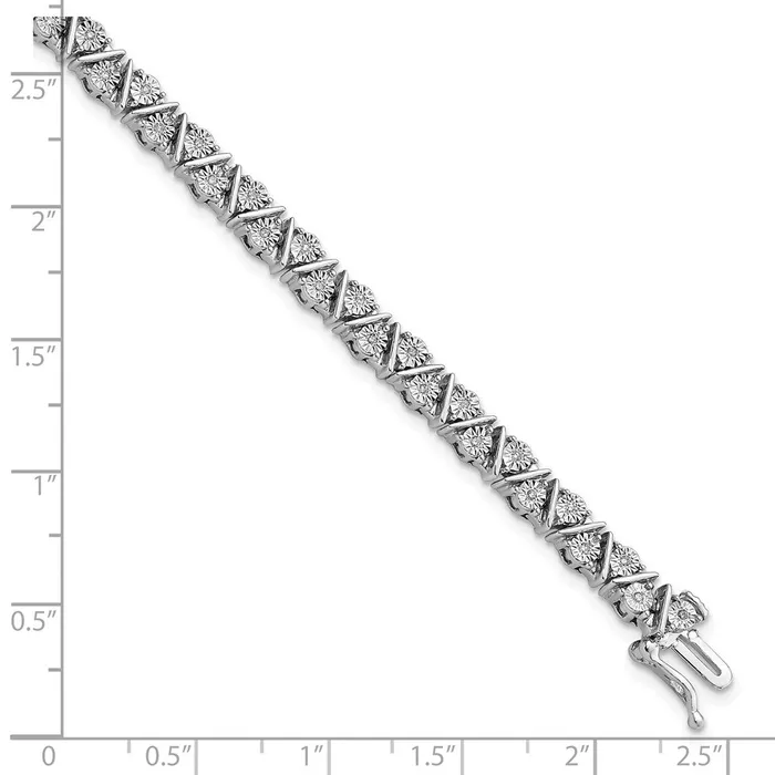 Sterling Silver Rhodiumplated Diam Triangle Link BraceletWBCQDX1134 WB Choice Jewelry Bracelets Sterling Silver Rhodiumplated Diam Triangle Link BraceletWBCQDX1134 WB Choice Jewelry Bracelets