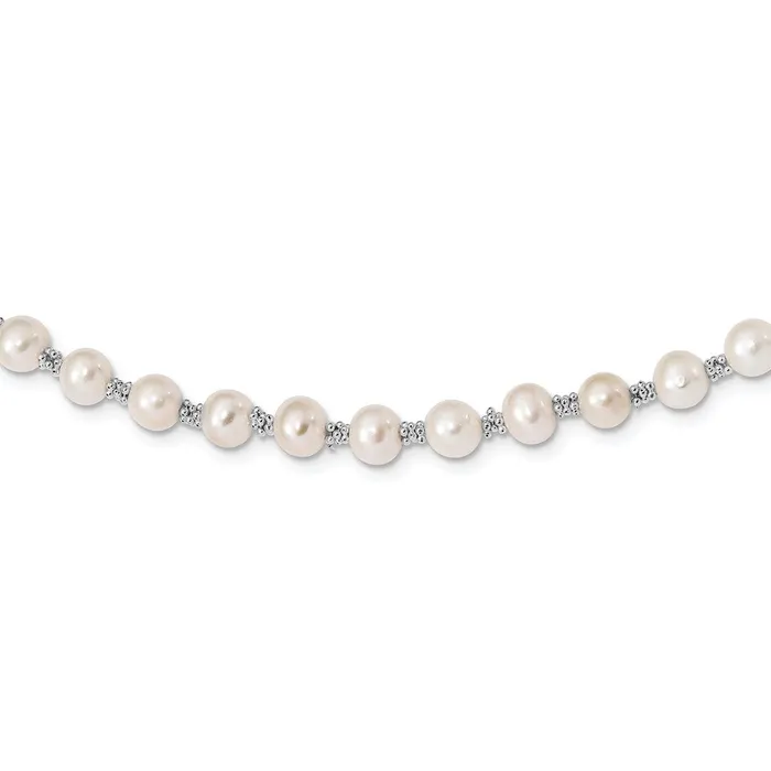 Sterling Silver Rhodiumplated White FW Cultured Pearl NecklaceWBCQH108416 WB Choice Jewelry Necklaces Sterling Silver Rhodiumplated White FW Cultured Pearl NecklaceWBCQH108416 WB Choice Jewelry Necklaces