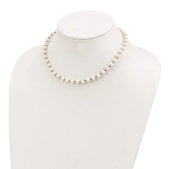Sterling Silver Rhodiumplated White FW Cultured Pearl NecklaceWBCQH108416 WB Choice Jewelry Necklaces Sterling Silver Rhodiumplated White FW Cultured Pearl NecklaceWBCQH108416 WB Choice Jewelry Necklaces