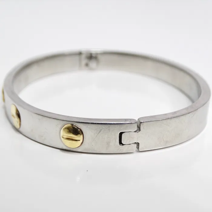 Vintage by Misty 18K Gold Cartier Love Inspired Silver Bracelet Bracelets