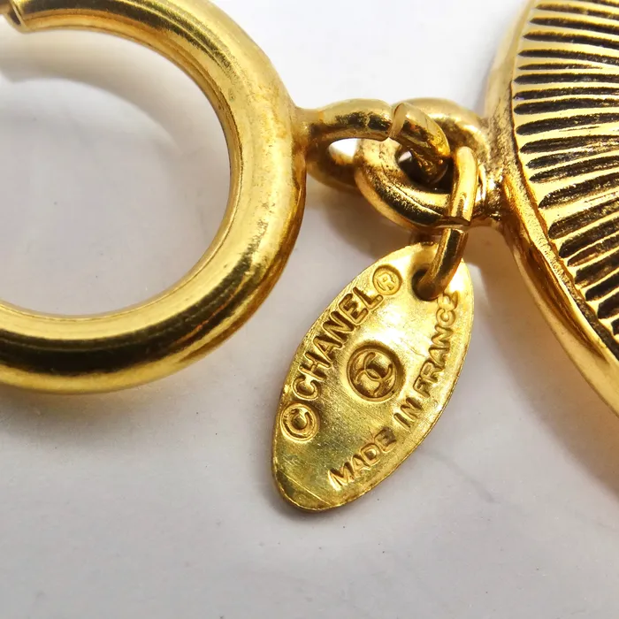 Vintage by Misty Chanel 1980s Logo Medallion Charm Necklace and Bracelet Set Bracelets