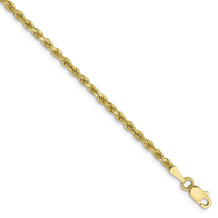 WB Choice Jewelry 10k 225mm Diamondcut Rope Chain AnkletWBC10K0189 Necklaces WB Choice Jewelry 10k 225mm Diamondcut Rope Chain AnkletWBC10K0189 Necklaces