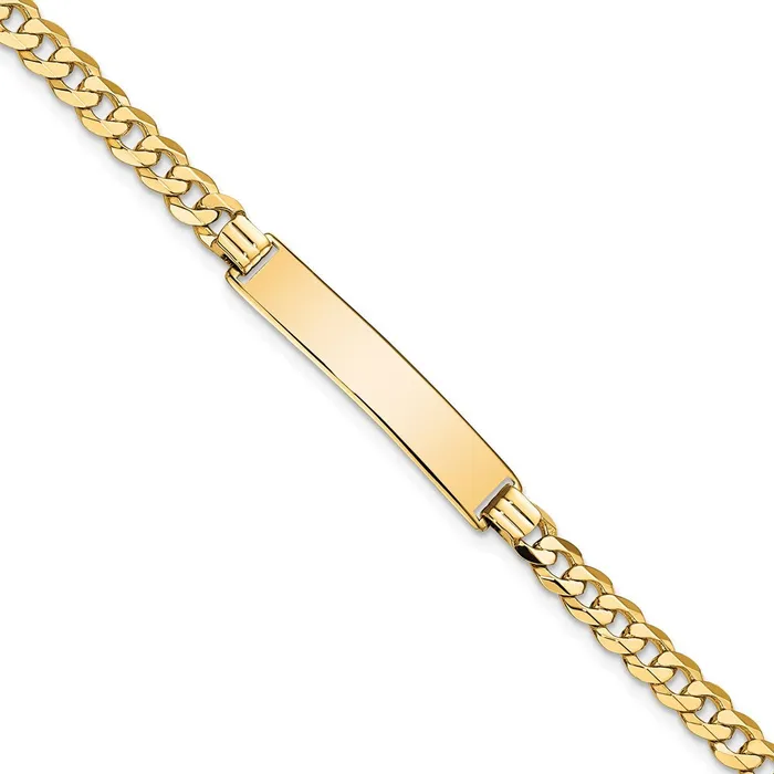 WB Choice Jewelry 14k Flat Curb Link ID BraceletWBCLID747 Bracelets