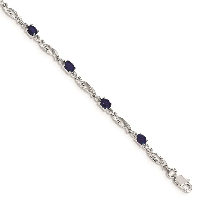 WB Choice Jewelry 14k White Gold Diamond and Sapphire BraceletWBCBM4476SA001WA Bracelets WB Choice Jewelry 14k White Gold Diamond and Sapphire BraceletWBCBM4476SA001WA Bracelets