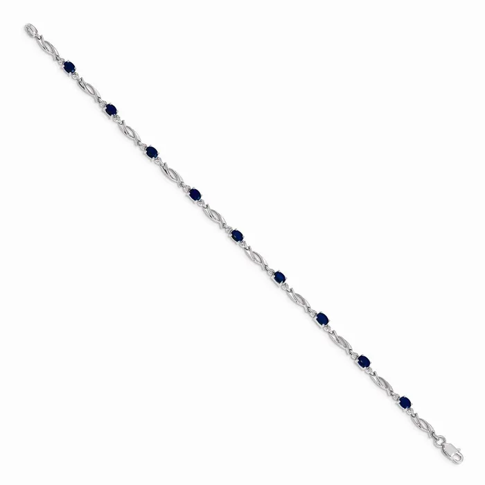 WB Choice Jewelry 14k White Gold Diamond and Sapphire BraceletWBCBM4476SA001WA Bracelets WB Choice Jewelry 14k White Gold Diamond and Sapphire BraceletWBCBM4476SA001WA Bracelets