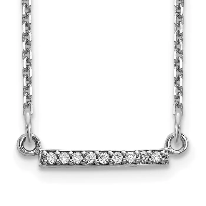 WB Choice Jewelry 14k White Gold Diamond Tiny Bar NecklaceWBCXP5030WAA Necklaces WB Choice Jewelry 14k White Gold Diamond Tiny Bar NecklaceWBCXP5030WAA Necklaces