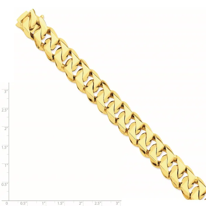 WB Choice Jewelry Bracelets 14k 15mm HandPolished Traditional Link BraceletWBCLK1229 WB Choice Jewelry Bracelets 14k 15mm HandPolished Traditional Link BraceletWBCLK1229