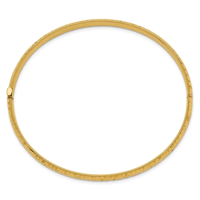WB Choice Jewelry Bracelets 14k 316 Fancy Hammered Hinged Bangle BraceletWBCDB106 WB Choice Jewelry Bracelets 14k 316 Fancy Hammered Hinged Bangle BraceletWBCDB106