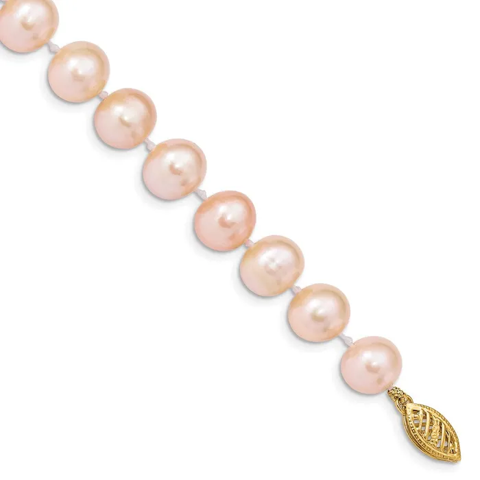 WB Choice Jewelry Bracelets 14k 89mm Pink Near Round Freshwater Cultured Pearl BraceletWBCPPN08075 WB Choice Jewelry Bracelets 14k 89mm Pink Near Round Freshwater Cultured Pearl BraceletWBCPPN08075