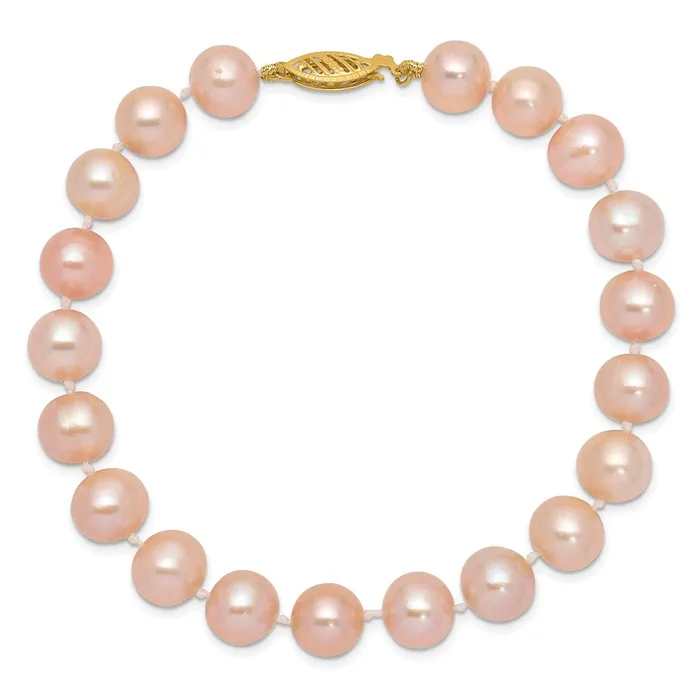 WB Choice Jewelry Bracelets 14k 89mm Pink Near Round Freshwater Cultured Pearl BraceletWBCPPN08075 WB Choice Jewelry Bracelets 14k 89mm Pink Near Round Freshwater Cultured Pearl BraceletWBCPPN08075