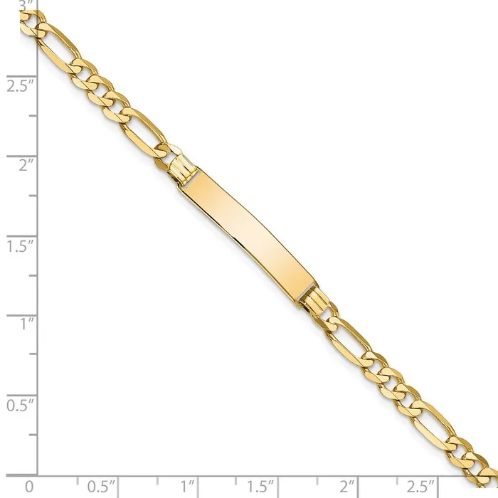 WB Choice Jewelry Bracelets 14k Flat Figaro Link ID BraceletWBCLID767 WB Choice Jewelry Bracelets 14k Flat Figaro Link ID BraceletWBCLID767